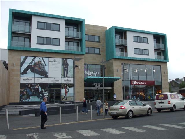 Cloudy day at Johnston Court Shopping Centre Sligo car park, secured by CCTV multi-kit commercial solutions